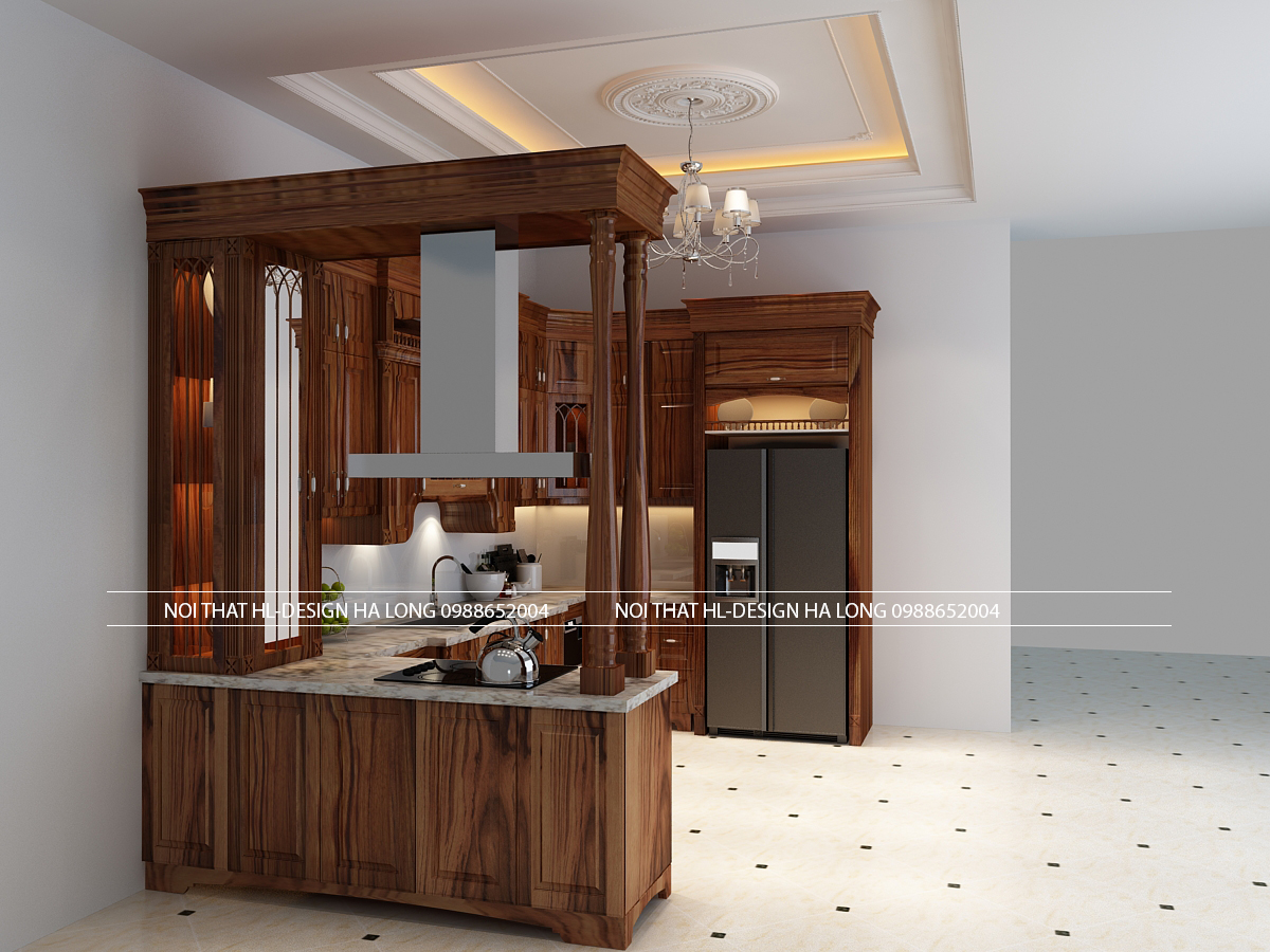 tủ bếp gỗ tự nhiên