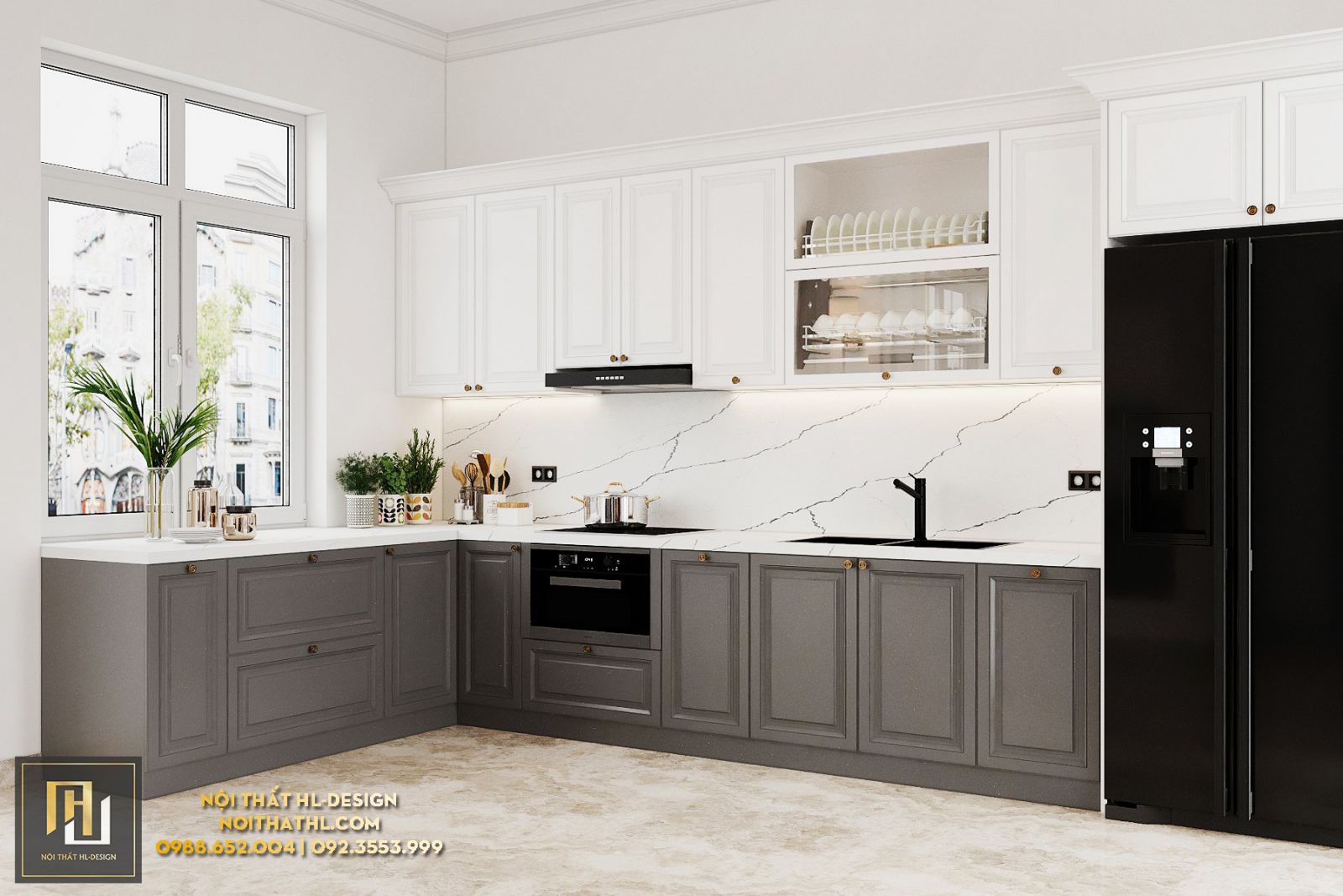 Thiết kế phòng bếp tân cổ điển hạ long