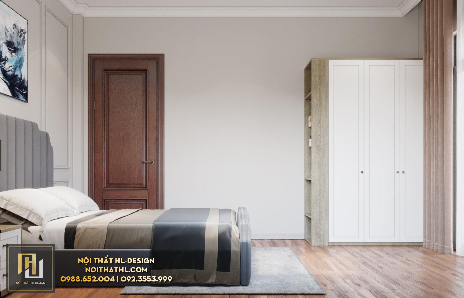 nội thất phòng ngủ hạ long phong cách tân cổ điển