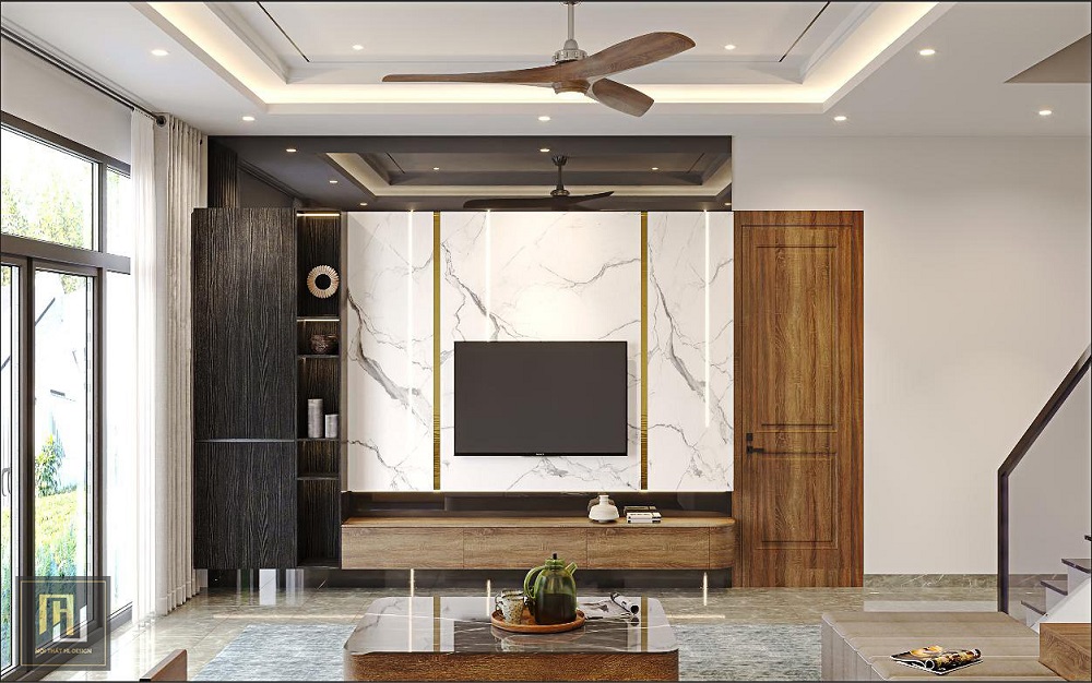 Nội thất phòng khách bếp biệt thự chị hằng quảng ninh