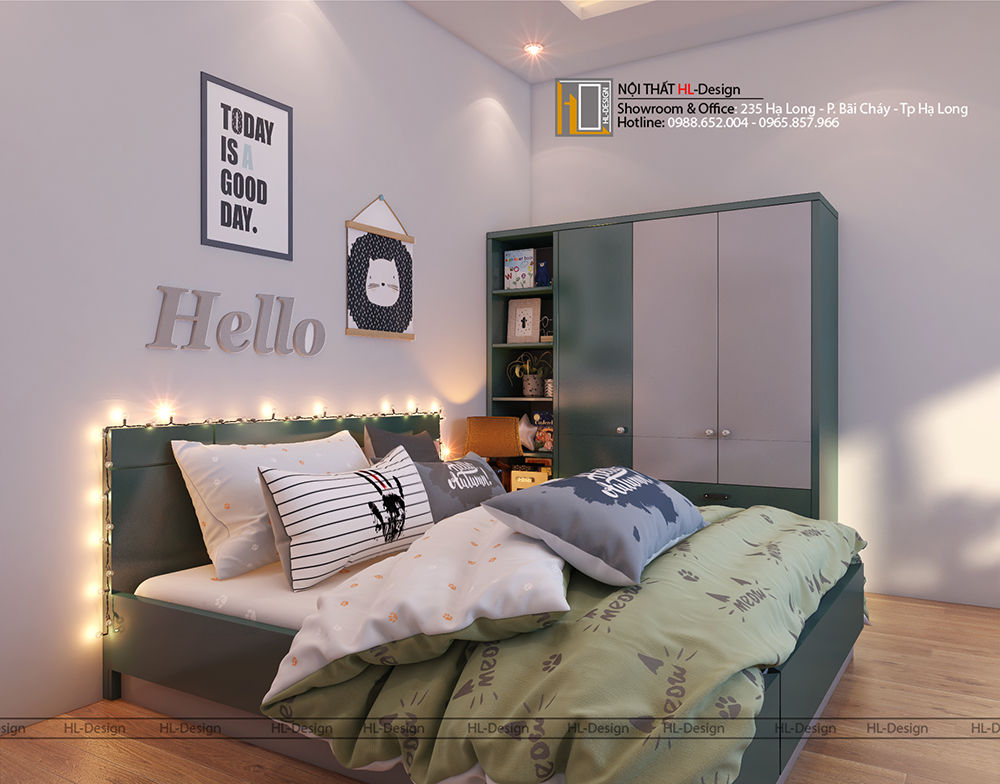 thiết kế nội thất phòng ngủ cho bé trai hạ long