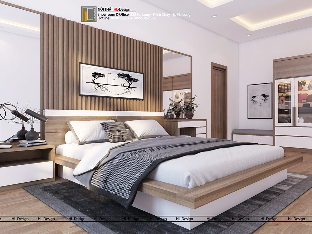 thiết kế nội thất phòng ngủ cho biệt thự hạ long