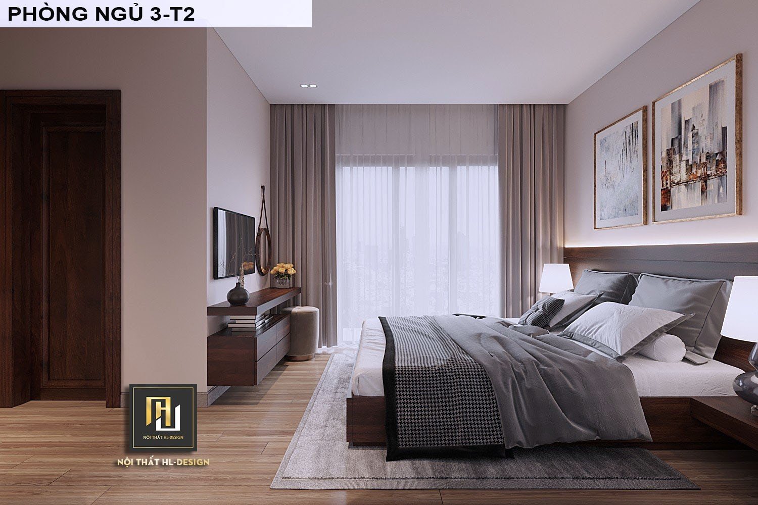 hình ảnh thiết kế nội thất phòng ngủ cho căn hộ homestay Sonasea Vân Đồn Quảng Ninh
