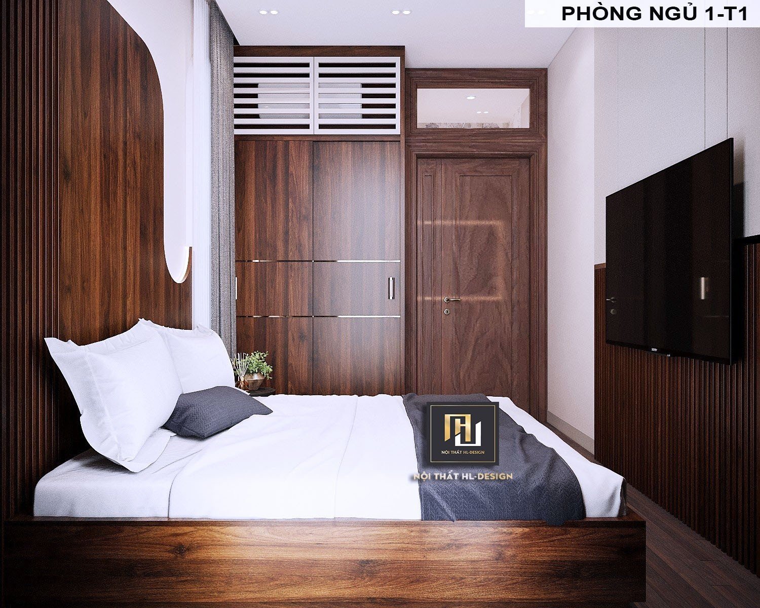 hình ảnh thiết kế nội thất phòng ngủ cho căn hộ homestay Sonasea Vân Đồn Quảng Ninh