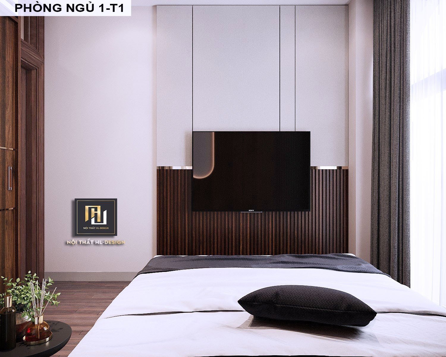 hình ảnh thiết kế nội thất phòng ngủ cho căn hộ homestay Sonasea Vân Đồn Quảng Ninh