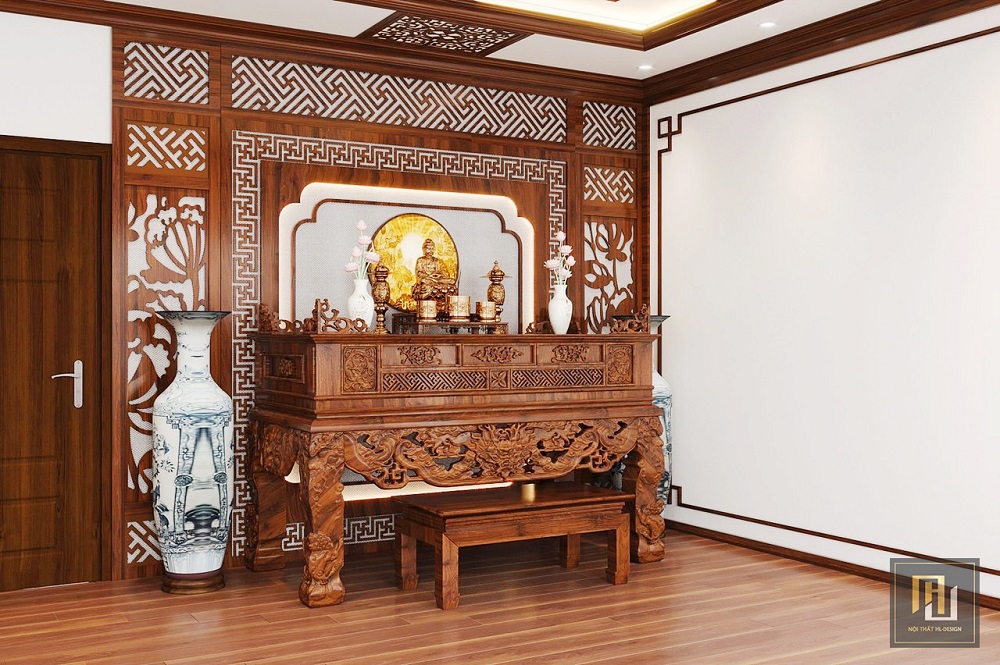 Mẫu thiết kế nội thất phòng thờ đẹp tại Hạ Long Quảng Ninh