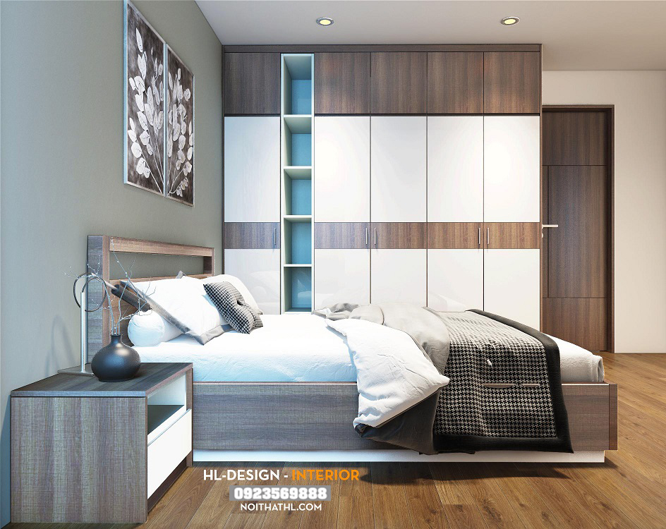 Thiết kế nội thất phòng ngủ chung cư hiện đại nhà chị Hằng hạ long