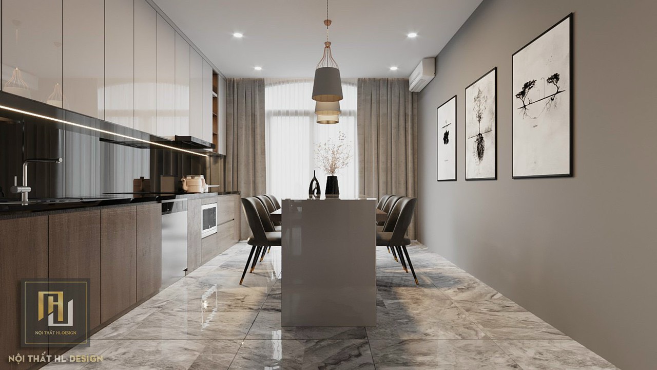 Thiết kế nội thất phòng bếp đẹp tại Hạ Long