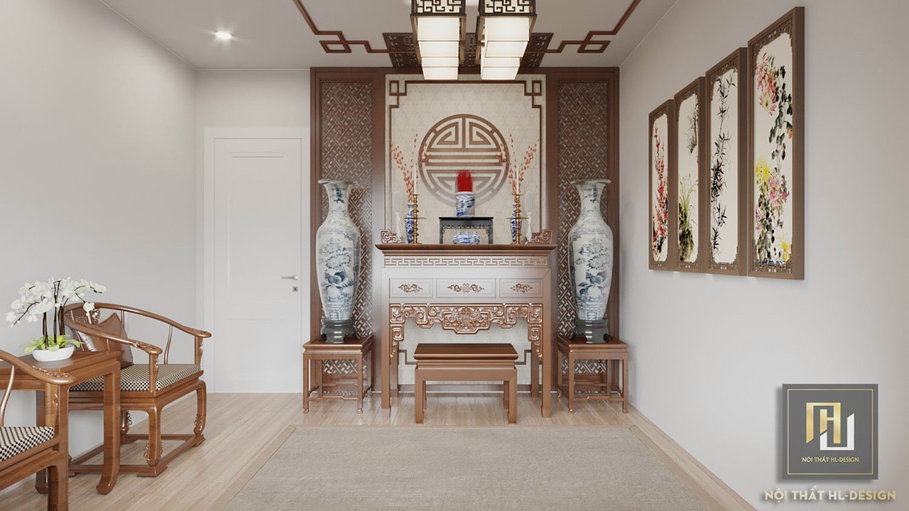 nội thất không gian phòng thờ hạ long