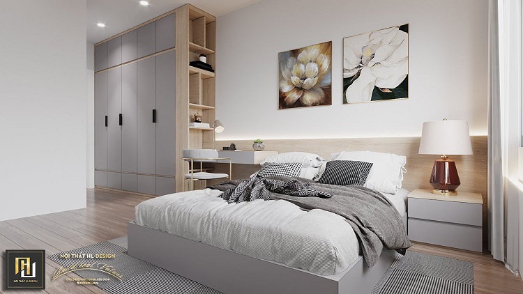thiết kế nội thất phòng ngủ  hiện đại anh Hiệu hạ long