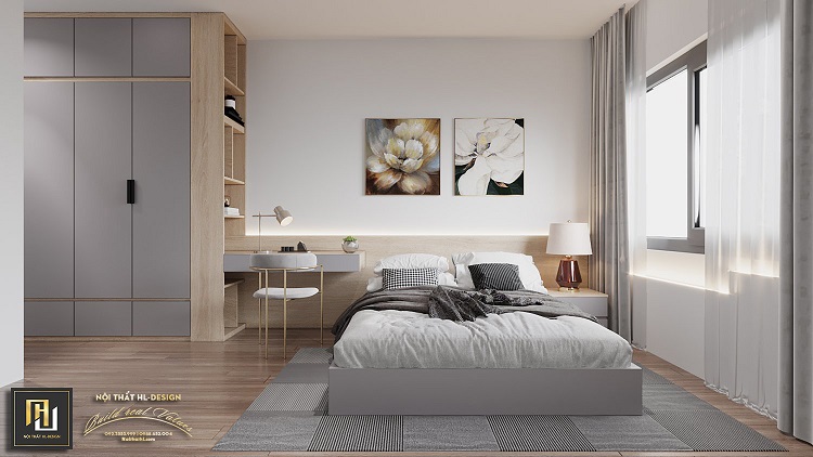 thiết kế nội thất phòng ngủ  hiện đại anh Hiệu hạ long