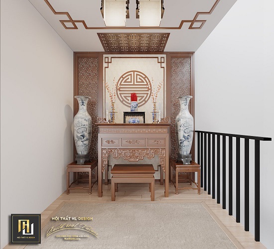 Thiết kế nội thất không gian phòng thờ nhà Anh Hiệu Hạ Long