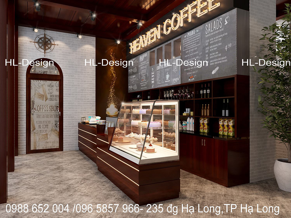 thiết kế nội thất quán coffee Hạ Long