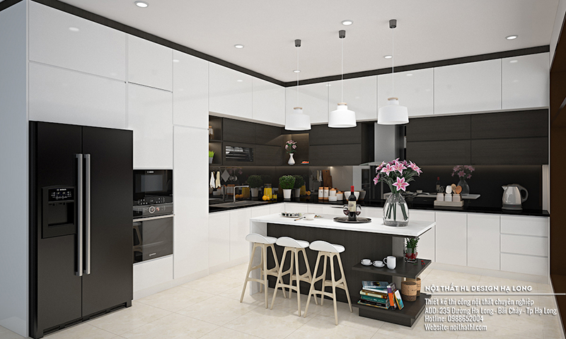thiết kế tủ bếp nhựa hiện đại tại Hạ Long