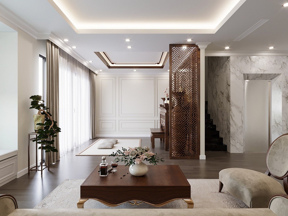 thiết kế nội thất tân cổ điển cho căn biệt thự tại hạ long quảng ninh