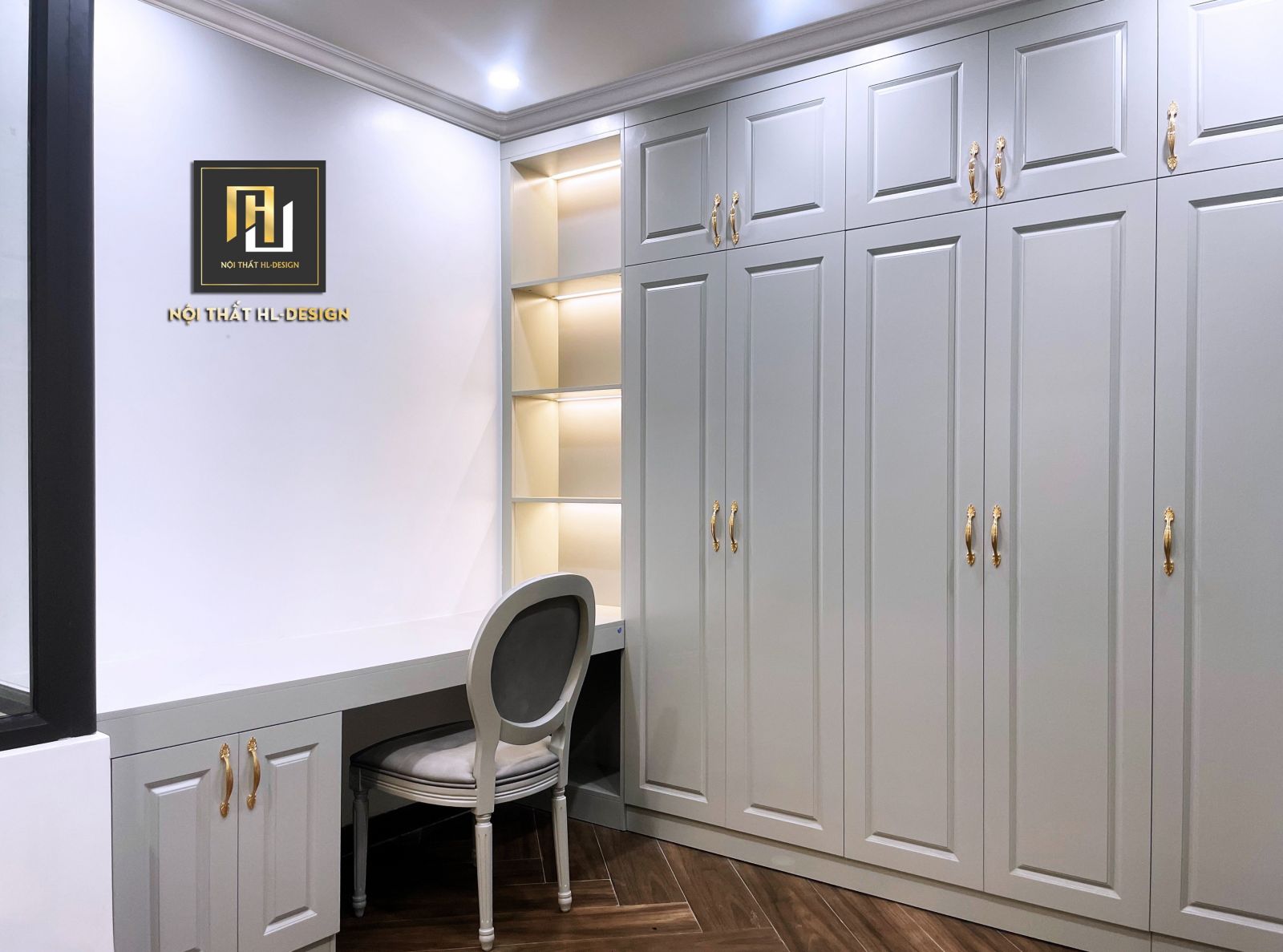 Thiết kế nội thất phòng ngủ tân cổ điển chị Hương thành phố hạ long