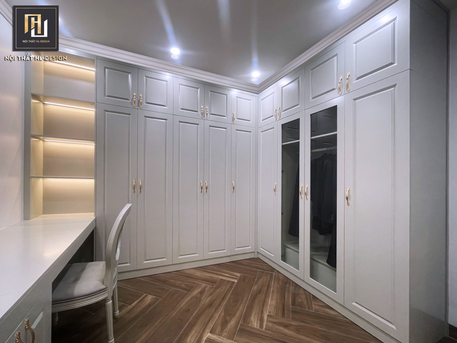 Thiết kế nội thất phòng ngủ tân cổ điển chị Hương thành phố hạ long