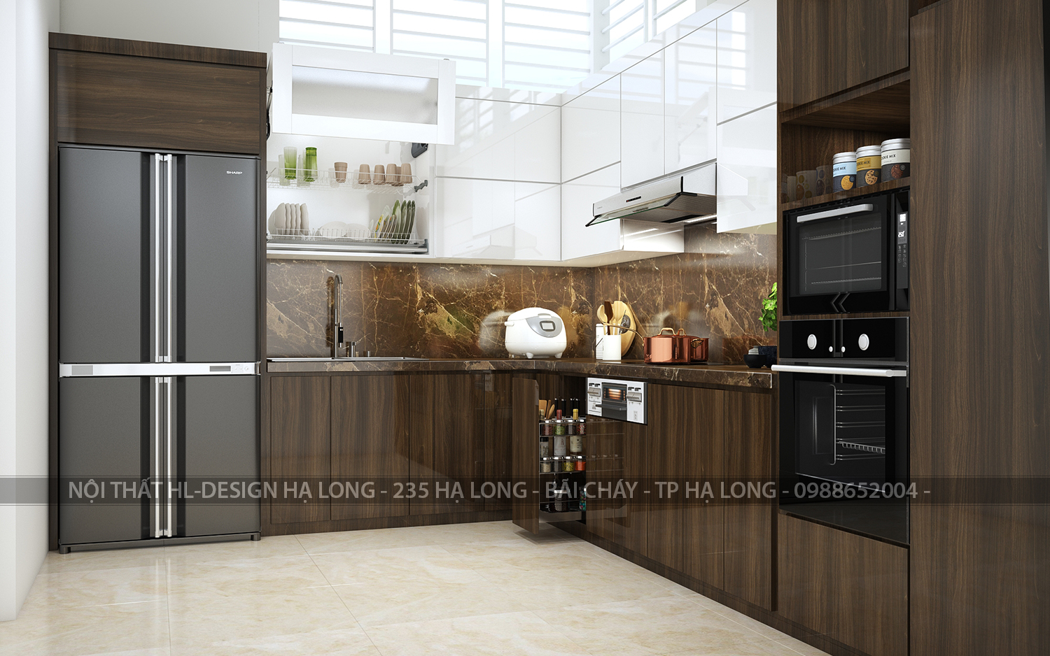 tủ bếp nhựa acrylic vinhome hạ long