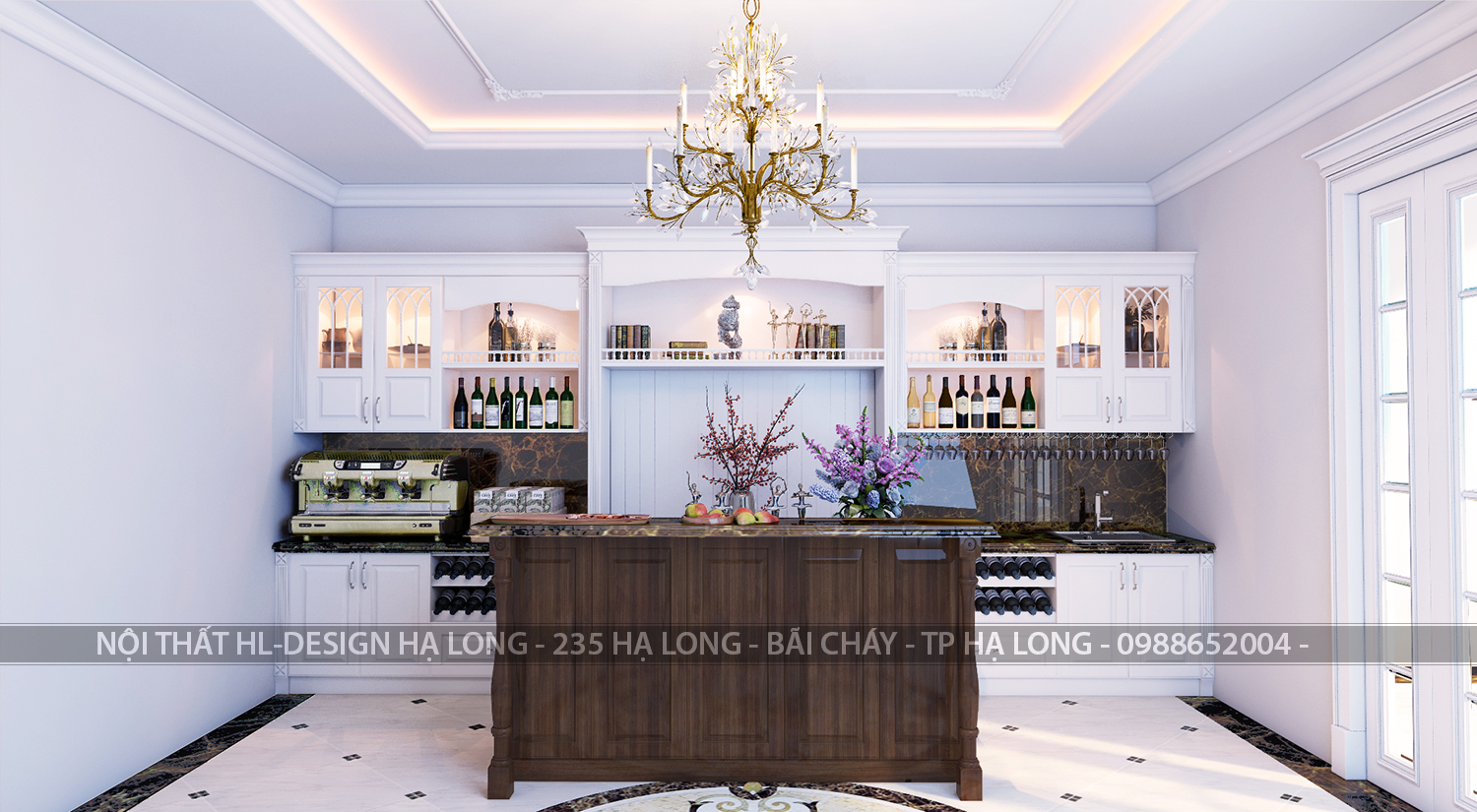 tủ rượu tân cổ điển Hạ Long, thiết kế nội thất tân cổ điển Hạ Long