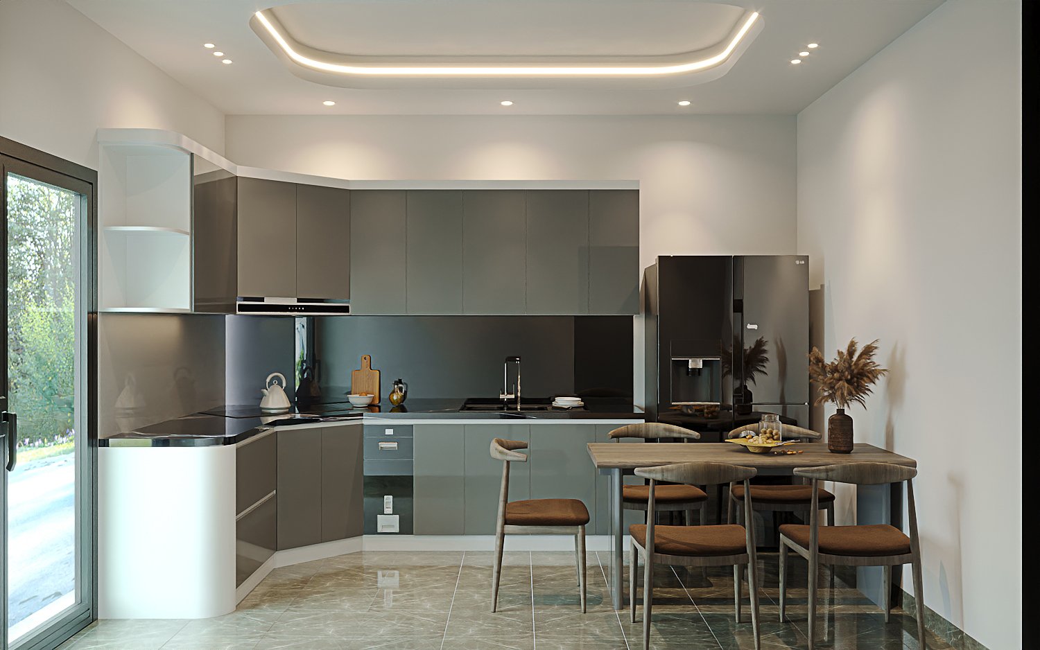 tủ bếp hiện đại hạ long