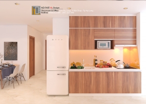 Thiết kế tủ bếp hiện đại chung cư Newlife Tower Hạ Long - Nội thất HL-Design Hạ Long