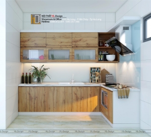 Tủ bếp Hạ Long - Thiết kế thi công tủ bếp đẹp hiện đại nhà chị Hương tại Hạ Long