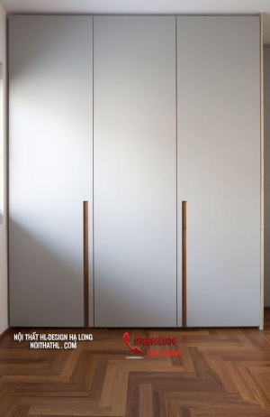 Tủ quần áo 3 cánh mở màu ghi hiện đại tạ Hạ Long