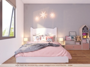 Nội thất phòng ngủ con chị Hà Hạ Long, Thiết kế nội thất Quảng Ninh