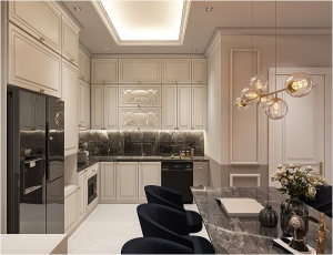 Mẫu thiết kế tủ bếp tân cổ điển nhà Chị Hà Hạ Long Quảng Ninh