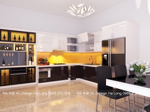 Tủ bếp nhựa Picomat cánh phủ Acrylic An Cường