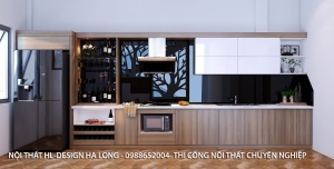 Tủ bếp nhựa hiện đại nhà chị Gấm Hạ Long