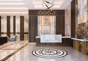 Nội thất sảnh khách sạn Skyline Hạ Long. Thiết kế thi công nội thất chuyên nghiệp.