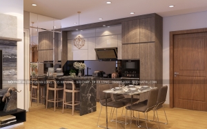 Thiết kế nội thất căn hộ chung cư Sapphire 2 Phòng ngủ, Nội thất căn hộ số 15 chung cư Sapphire Bến Đoan Hạ Long