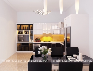 Tủ bếp nhựa Picomat cánh phủ Acrylic An Cường