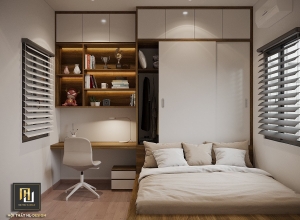 Thiết kế nội thất phòng ngủ hiện đại nhà phố tại Mạo Khê Đông Triều