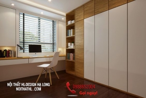 Tủ quần áo kết hợp giá sách tại Hạ Long