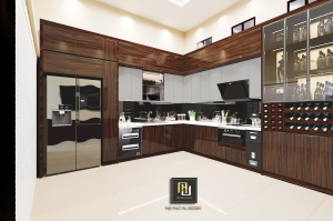 Tủ bếp Nhựa hiện đại và siêu sang trọng nhà anh Mạnh  tại thành phố Hạ Long , Quảng Ninh