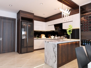 Tủ bếp hiện đại - Tủ bếp chị Oanh - Chợ vườn Đào - Bãi Cháy - Hạ Long