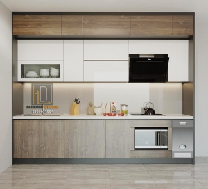 Tủ bếp hiện đại sang trọng và lịch sự cho căn chung cư 3 phòng ngủ tại Hạ Long Quảng Ninh
