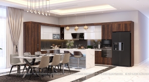 Nội thất phòng bếp sang trọng và tiện nghi, hiện đại cho biệt thự Hạ Long - Thiết kế nội thất phòng bếp biệt thự Quảng Ninh
