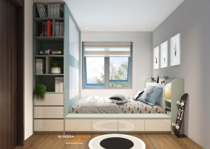 Mẫu thiết kế nội thất căn hộ chung cư chị Hằng hiên đại và trẻ trung tại Thành Phố Hạ Long Quảng Ninh