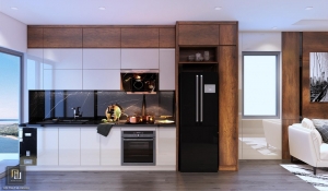 Thiết kế tủ bếp hiện đại cho chung cư Chị Cẩm Chung cư Đông Bắc Thành Phố Hạ Long