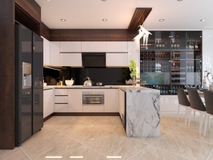 Tủ bếp hiện đại - Tủ bếp chị Oanh - Chợ vườn Đào - Bãi Cháy - Hạ Long