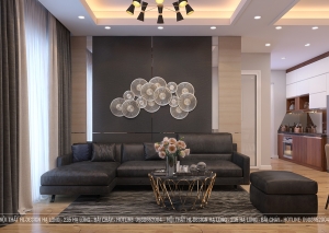 Thiết kế nội thất căn hộ 1 phòng ngủ chung cư The Sapphire Residen Hạ Long