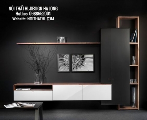 Vách kệ tivi hiện đại - Nội thất HL-Design Hạ Long