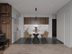 Tủ bếp chung cư Hạ Long cực hiện đại và sang trọng nhà chị Hà Hạ Long 