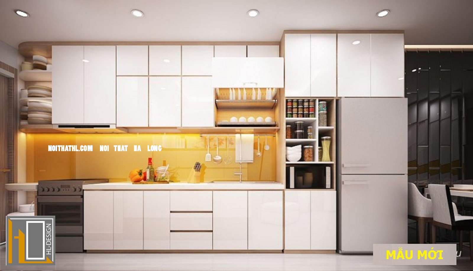 Mẫu thiết kế tủ bếp đẹp tham khảo . Nội thất Hạ Long.