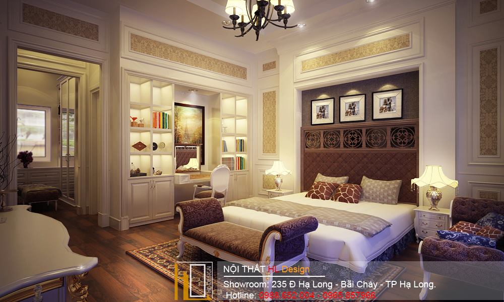 Nội thất phòng ngủ phong cách tân cổ điển nhà cô Bích - Thành phố Hạ Long