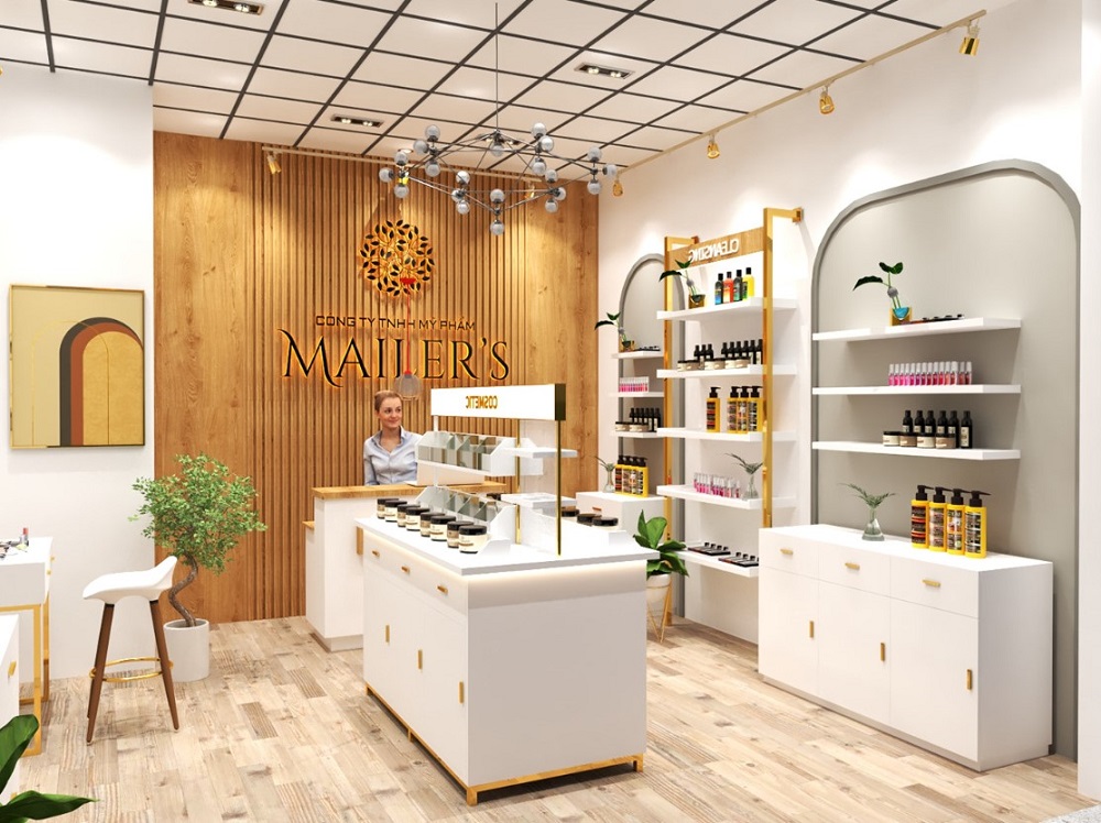 Thiết kế nội thất shop mỹ phẩm tại  Hạ Long – Tối ưu hoá không gian